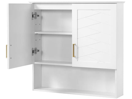 30" Bathroom Cabinet With Adjustable Shelf, Wall Mounted Medicine Cabinet - White