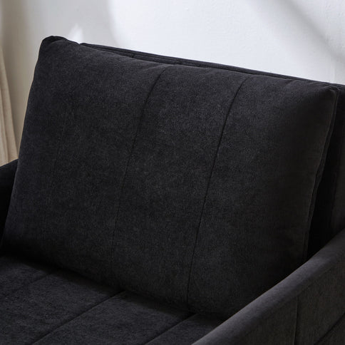 Upholstered Convertible Sleeper Sofa With 5 Position Backrest, Side Pockets, Storage