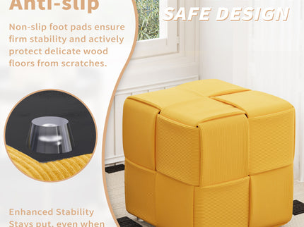 Modern Ottoman Foot Rest With Woven Design