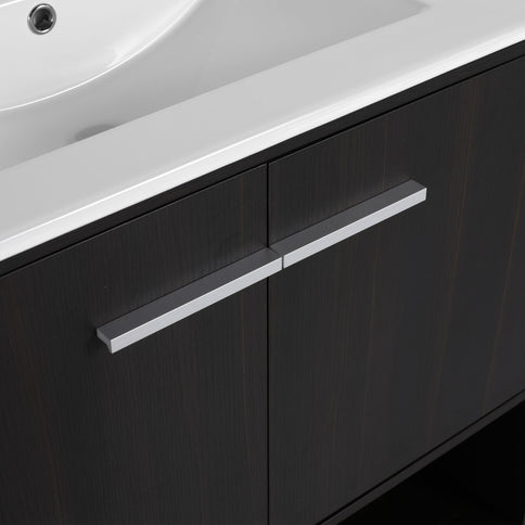 Modern Bathroom Vanity With Ceramic Sink, Freestanding Cabinet, Soft Closing Doors