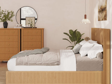 Platform Bed Frame With Headboard, Floor Standing Design