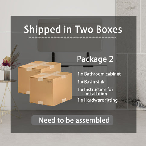 Contemporary Wall Mounted Bathroom Vanity With Resin Double Sink