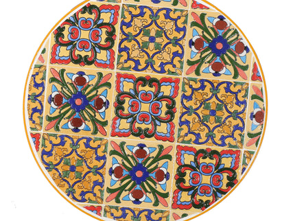 Outdoor Side Table With Tile Mosaic Table Top - Yellow