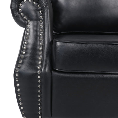 Contemporary Club Chair With Nailhead Trim And Rolled Armrests