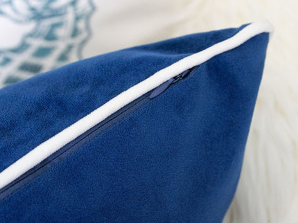 Liz Mermaid Pillow Cover With Matching Back And Hidden Zipper - Indigo