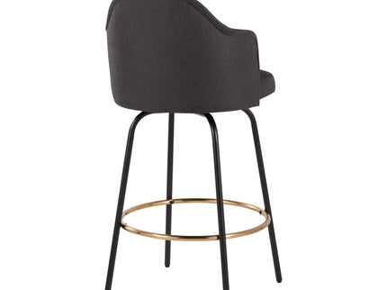 Ahoy - Contemporary Fixed Height Counter Stool Round Footrest (Set of 2)