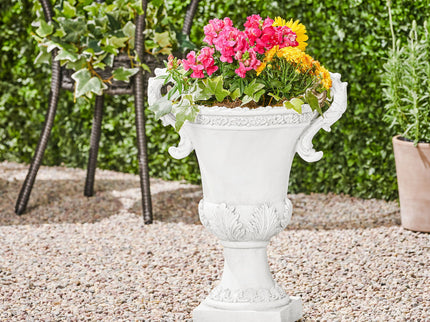 Roman Style Garden Urn Planter - Antique White