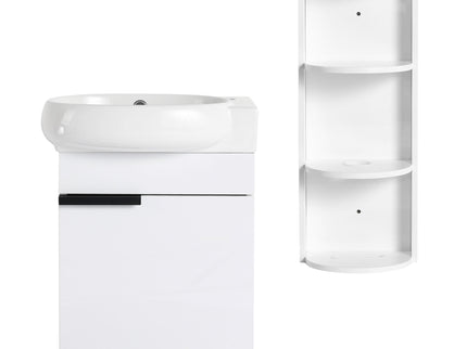 Wall Mounted Bathroom Vanity With Sink And Storage Rack, Soft Close Doors