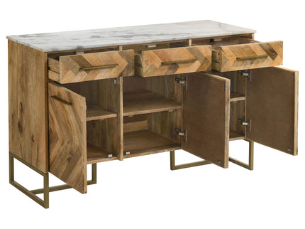 Paloma - 3 Door Herringbone Accent Cabinet - Natural