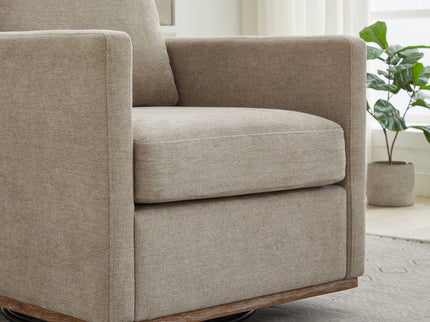 Modern Square Upholstered Swivel Accent Chair With Metal Base