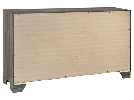 Funston - 4 Piece Queen Bedroom Set With Upholstered Headboard - Oak