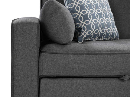 William - Sleeper Sofa With 2 USB Charging Ports And 4 Accent Pillows - Gray