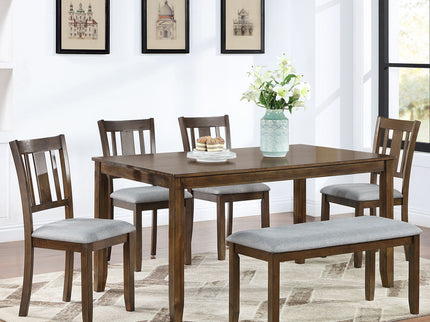Kitchen Dining Set, Rectangular Dining Table With Upholstered Chairs