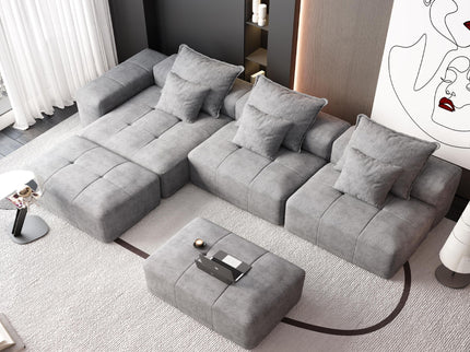 Modern Oversized, Modular Sectional Sofa With Pillows