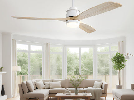 60" Ceiling Fan With Remote Control Light For Indoor And Outdoor Use - White
