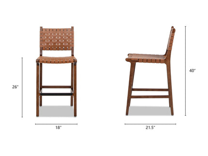 Andre - Counter Stool With Back - Pecan Brown