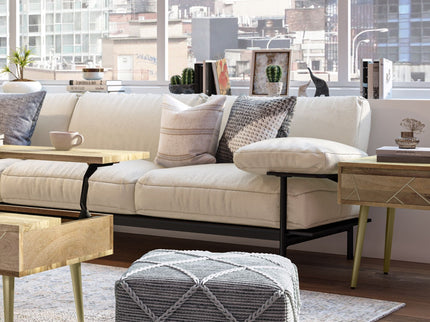 Cowan - Handcrafted Square Pouf