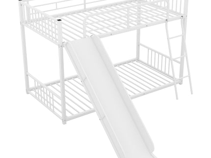 Metal Bunk Bed With Slide, Durable Steel Frame