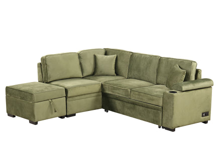 Sleeper Sofa Bed, 2 In 1 Pull Out Sofa Bed L Shape Couch With Storage Ottoman For Living Room, Bedroom Couch And Small Apartment