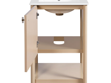 Bathroom Vanity With Sink, Freestanding Single Cabinet Set - Cream White