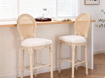 French Country Bar Chairs With Round Back (Set of 2)