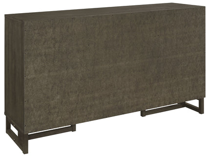 Glenmoor - 3 Drawer Server With 2 Cabinets - Dark Gray