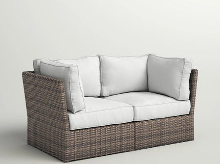 Modern Patio Wicker Loveseat With Cushions