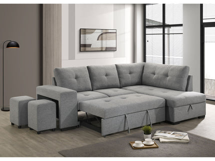 Atkinson - Sleeper Sectional Sofa With Lift Top Chaise - Gray