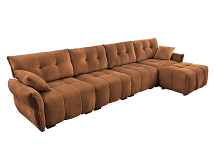 Sofa Set With Ottoman And Pillows, Textured, High Resilience Cushions
