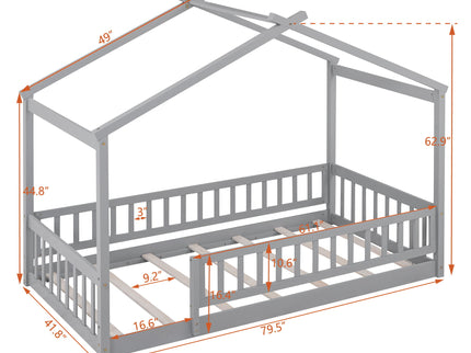 Bed House Bed Frame With Fence
