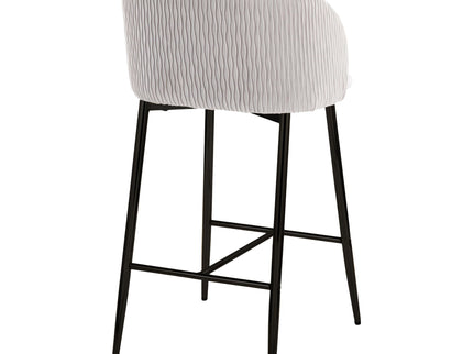 Fran - Pleated Waves Contemporary Fixed Height Counter Stool (Set of 2)