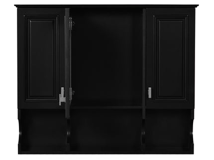 Wall Mounted Bathroom Medicine Wall Cabinet With Mirror & Open Shelves