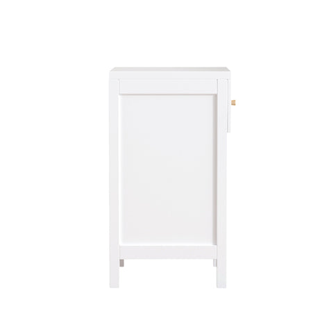 Nightstand With Drawer And Open Shelf, Scalloped Edge Bedside Table