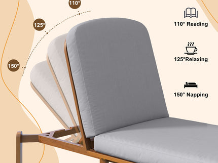 Outdoor Chaise Lounge With Adjustable Backrest