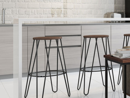 Simeon - Multifunctional Metal Stool With Wood Seat