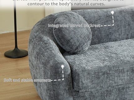 Curved Convertible Sofa, 2 In 1 Frameless Folding Sofa Bed With Pull Out Base And Deep Seat