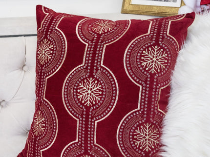 Holiday Throw Pillow With Snowflake Embroidery