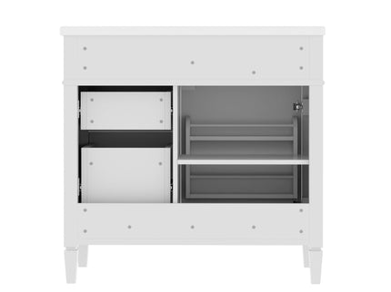 Bathroom Vanity With Top Sink, 2 Drawers, Tip Out Drawer