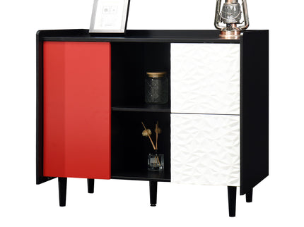 Modern Sideboard Buffet Cabinet With Doors And Unique Panel Styling