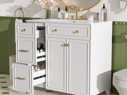 Bathroom Vanity With Sink, Soft Close Doors, Adjustable Shelves