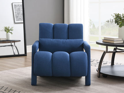 Upholstered Accent Chair With Pillow, Designed For Living Room - Navy Blue