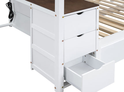 Bunk Bed With Twin Size Trundle, Storage And Desk