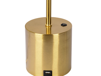 Ethereal - Modern Small Table Lamp, Desk Lamp Fixture With Globe Shade - Gold / White