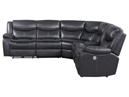 Salerno - Upholstered Power Reclining Sectional Sofa - Dark Gray