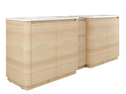 Soft Close Door Freestanding Bathroom Vanity With Sink, 1 Small Storage Cabinet