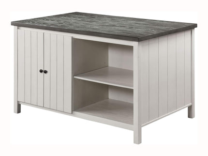 Counter Height Dining Table With Storage Cabinet Base - Dark Gray / Off White / Off White / Gray