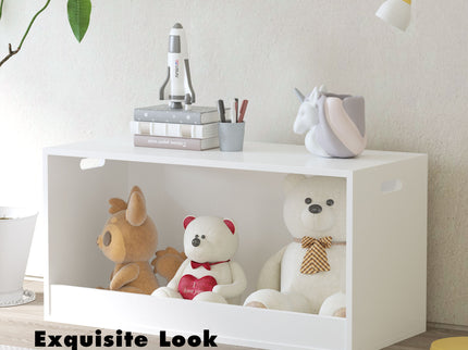 Open Toy Storage Box For Kids, Organizer Bin For Plush Toys, Books - White