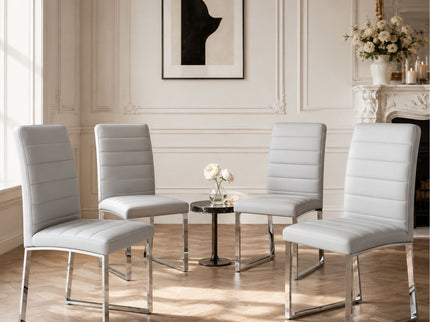 Oversized Dining Chairs (Set of 4) - Light Gray