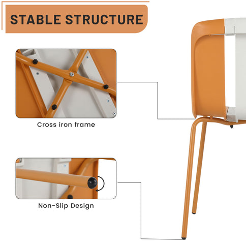 Modern Striped Blocking Single Chairs (Set of 4)