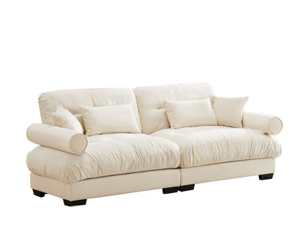 Modern Oversize Sofa With Cloud Like Comfort, Featuring Waist And Throw Pillows